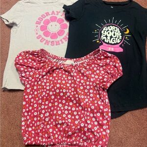 Cat & Jack Red Floral Kids Top